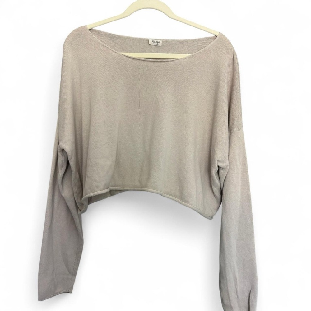 brandy melville john galt cameron cropped off the shoulder knit long sleeve